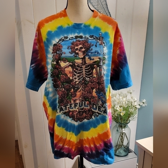 Liquid Blue Tie Dye Grateful Dead Unisex Tee Size XL - Picture 1 of 7